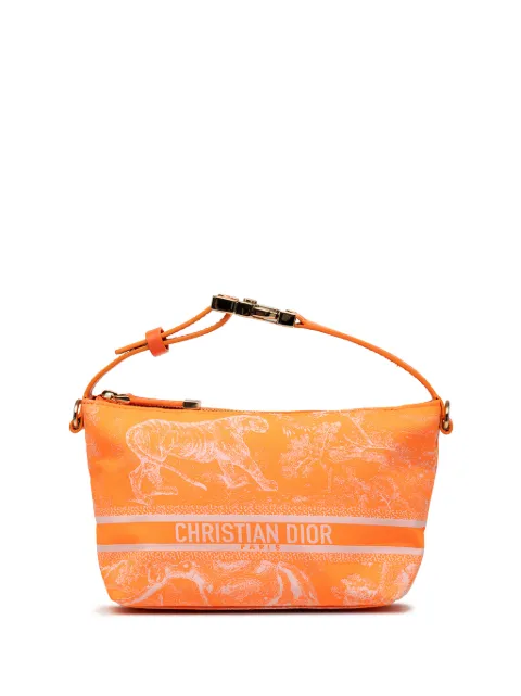 Christian Dior Pre-Owned 2022 Small Technical Fabric Toile de Jouy Reverse DiorTravel Nomad Pouch handbag Orange GYZN0GXS5KHH72N6