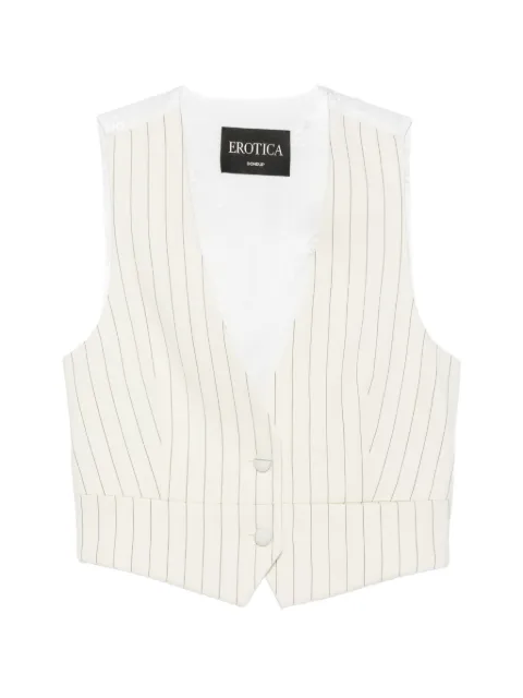 DONDUP pinstripe-pattern cropped waistcoat Neutrals DJ860ES0080DXXX