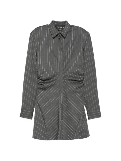 DONDUP pinstripe-pattern ruched-detailing mini dress Grey DA569ES0080DXXX