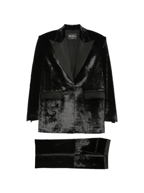 DONDUP crushed-velvet suit Black DJP02VS0040DXXXW
