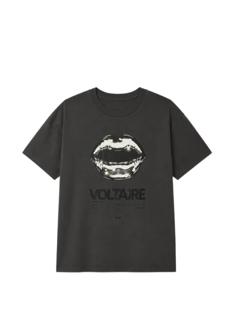 Zadig&Voltaire Tommer HC Tour lips-print T-shirt Grey JWTS02925