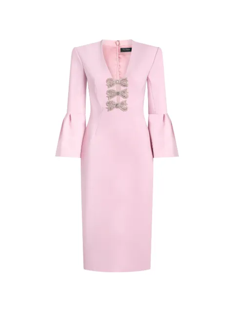 Jenny Packham Debut crystal-embellished bell-sleeve dress Pink JPEX463