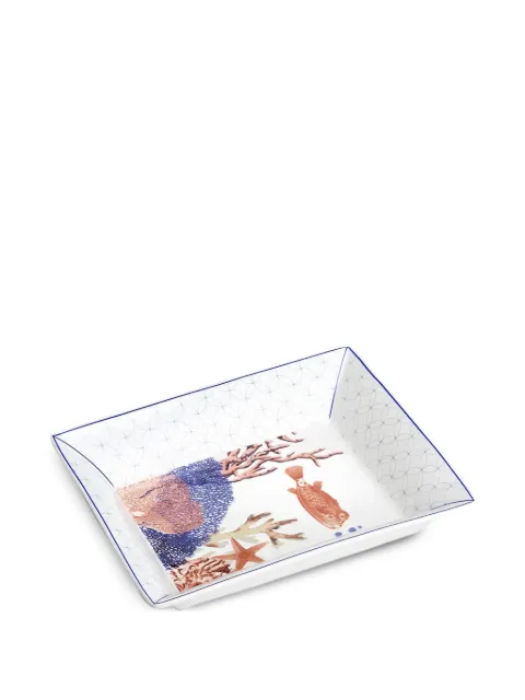L'OCA NERA Milos marine-print tray White 1M259