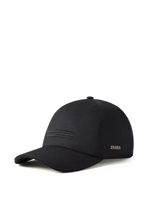 Zegna black microfiber Motorin baseball cap Black E8I07HA4B2A