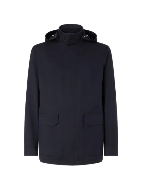 Zegna navy blue microfiber Motorin 300cc car coat Blue UITC5A4I241