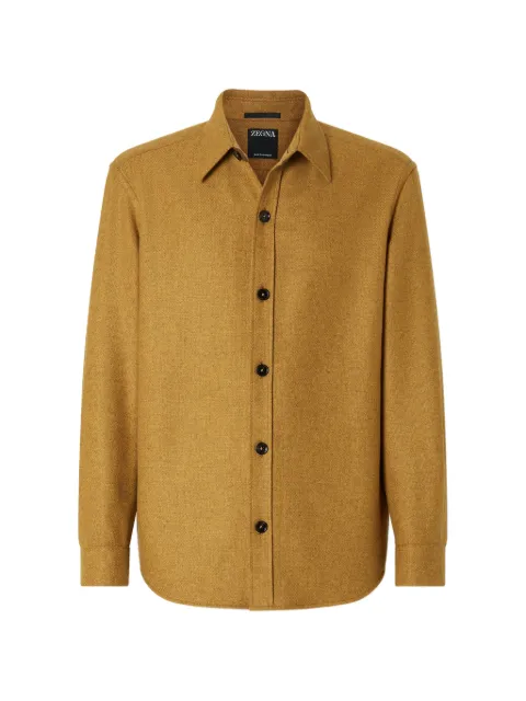 Zegna yellow multimélange Oasi cashmere overshirt Yellow UIV09A4SOT52