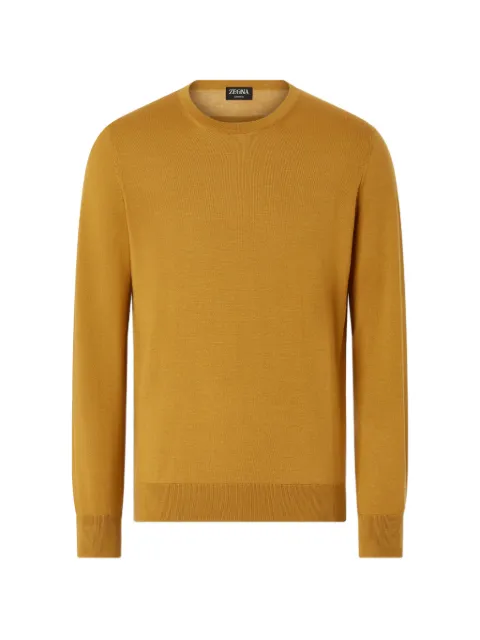 Zegna yellow Cashseta crew-neck sweater Yellow UIJ00A4110