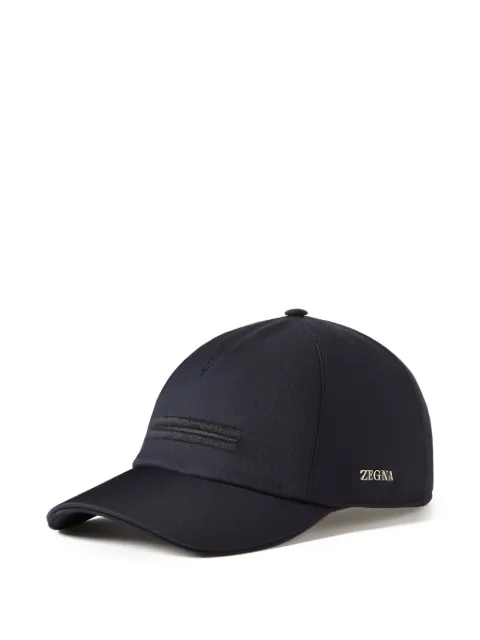 Zegna navy blue microfiber Motorin baseball cap Blue E8I07HA4B2A