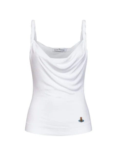 Vivienne Westwood Orb-embroidered cowl-neck top White 1504000BJ00BO