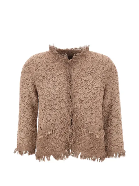 Kangra embroidered fringe-trimmed cardigan Neutrals 175058274