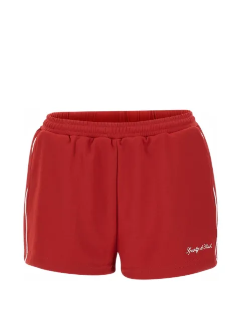 Sporty & Rich logo-embroidered contrast-trim shorts Red SH061710326RE33RUBY