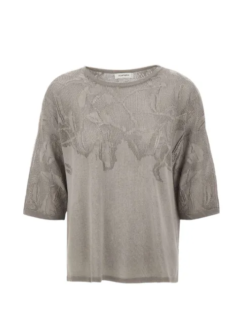 Kangra openwork-knit cotton top Grey 151569275