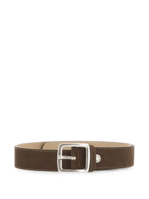 GIANNI CHIARINI suede contrast-stitch belt Brown CNK00972CMESPRESSO