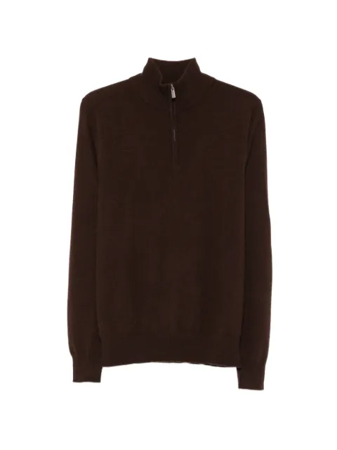 BOMPARD zip-neck cashmere knit Brown MO1372