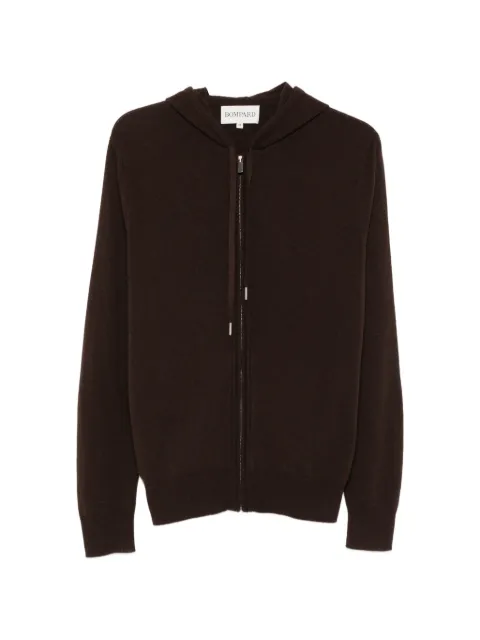 BOMPARD zip-up drawstring hoodie Brown MO1082