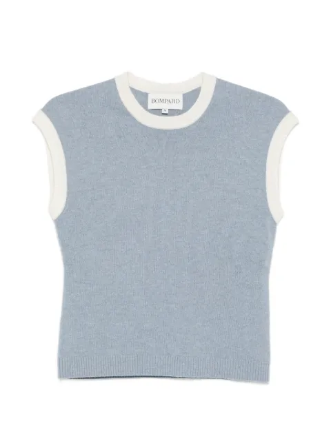 BOMPARD contrast-trim cashmere vest Blue MO4010