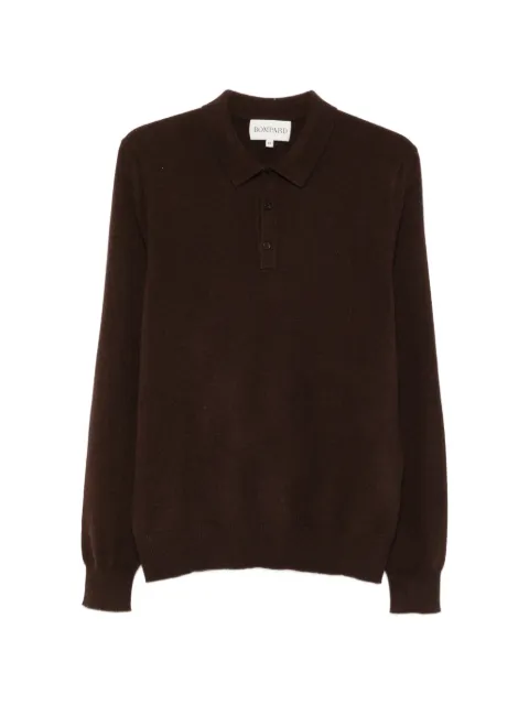 BOMPARD long-sleeve cashmere polo shirt Brown MO1079