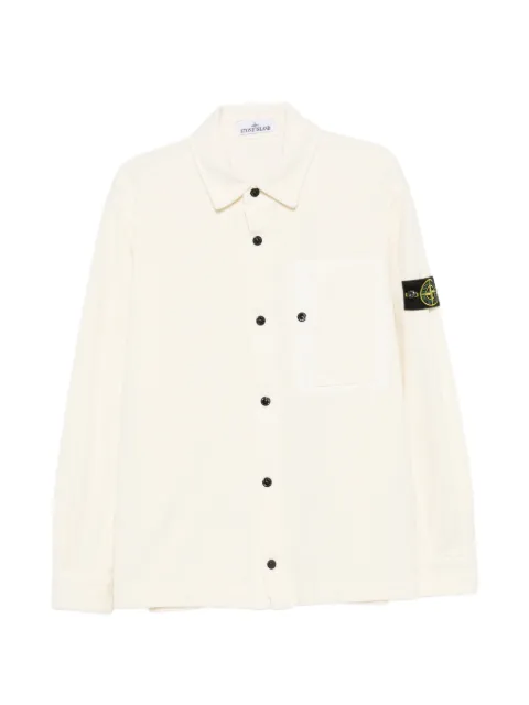Stone Island corduroy-texture chest-pocket shirt White L2S151200016S0212