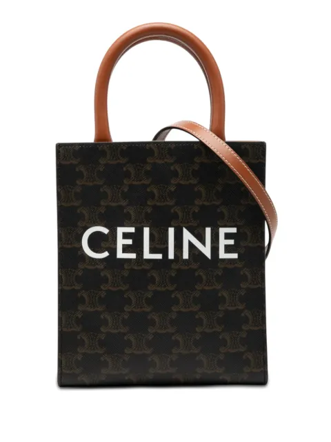 Celine Pre-Owned 2018-2026 Mini Triomphe Coated Canvas Vertical Cabas satchel Brown 62LCPGFZRJGDSAZ9
