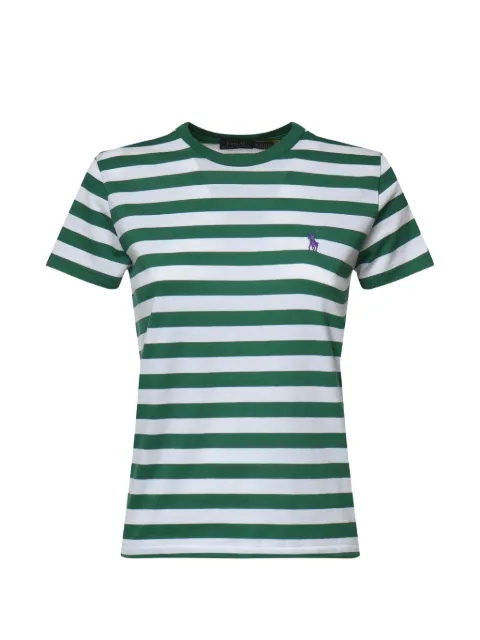 Polo Ralph Lauren striped embroidered-logo T-shirt Green 211B17779