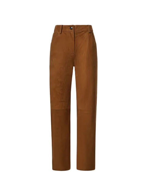 Magda Butrym corduroy-effect leather trousers Brown 288726