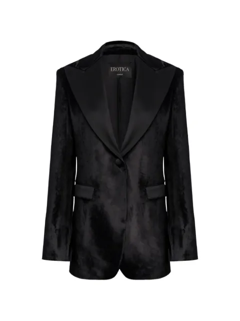 DONDUP velvet peak-lapel blazer Black DJ863VS0040D999