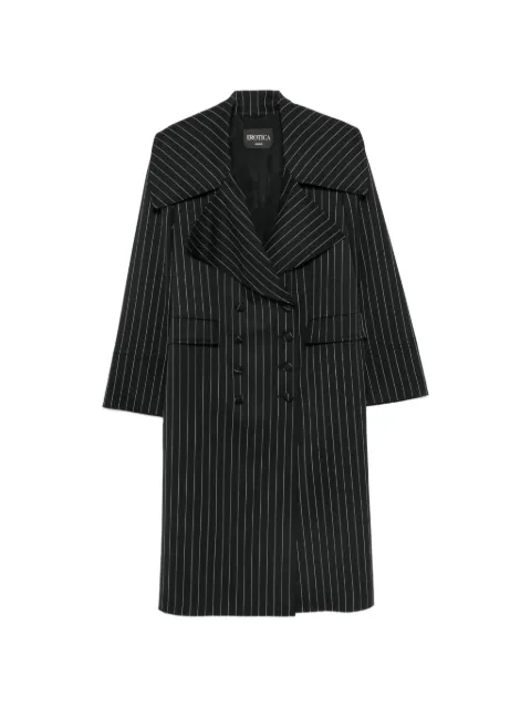DONDUP pinstripe-pattern double-breasted coat Black DJ862ES0080D999
