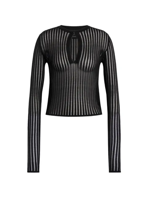 DONDUP sheer-knit cut-out sweater Black DT464M01044D999