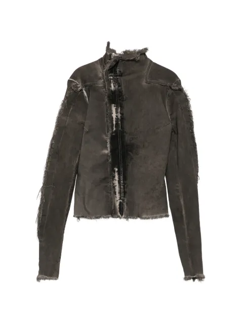 Rick Owens frayed-edge denim jacket Grey RP02F5701SDRKCM