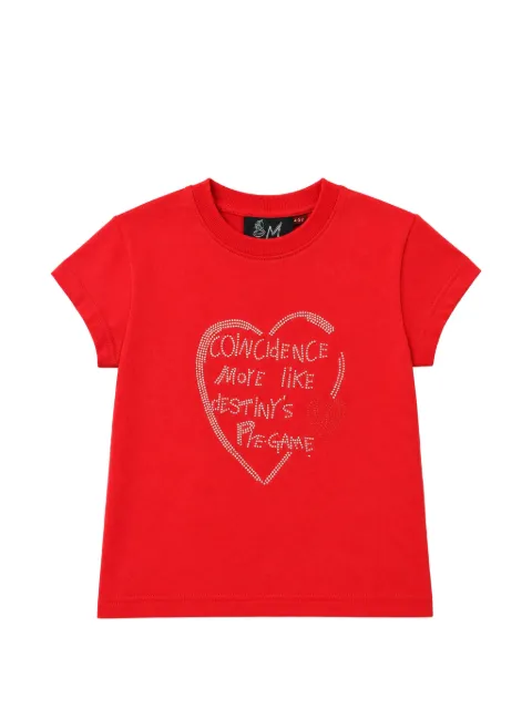 Andersson Bell rhinestone-embellished heart-motif T-shirt Red ATB1418W