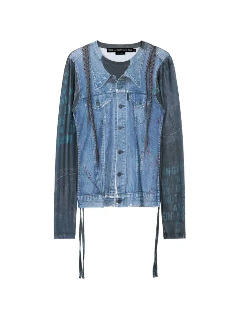 Andersson Bell trompe l'oeil long-sleeve T-shirt Blue ATB1473W