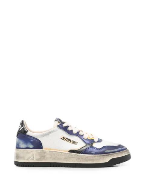 Autry distressed-effect leather sneakers White AVLWKH03