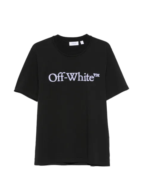 Off-White logo-embroidered cotton T-shirt Black 44MAA16MF26J00