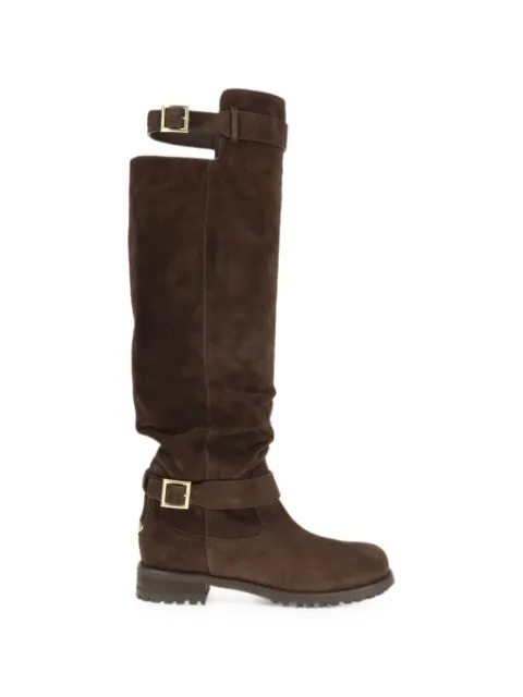 Jimmy Choo buckle-fastening knee-high biker boots Brown J000185196