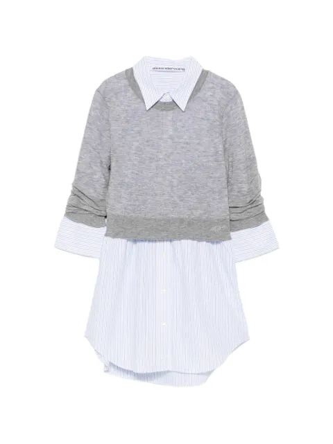 Alexander Wang layered-design logo-embroidered sweater Grey 1KC3261082