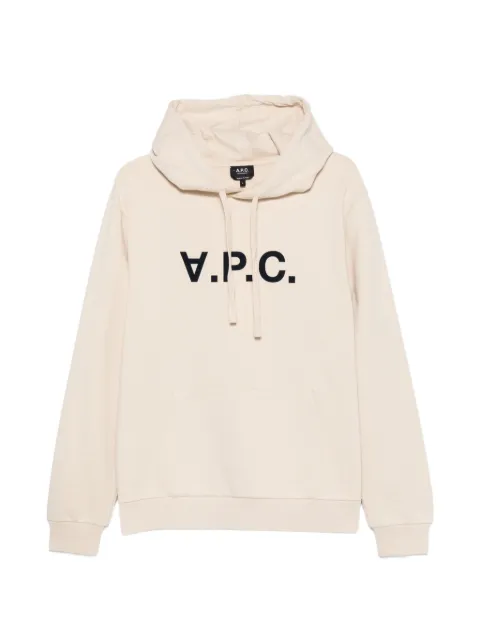 A.P.C. logo-print hoodie Neutrals COHBNM37012