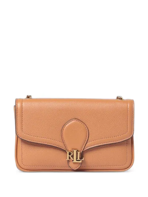 Lauren Ralph Lauren logo-plaque grained shoulder bag Brown 432977374005