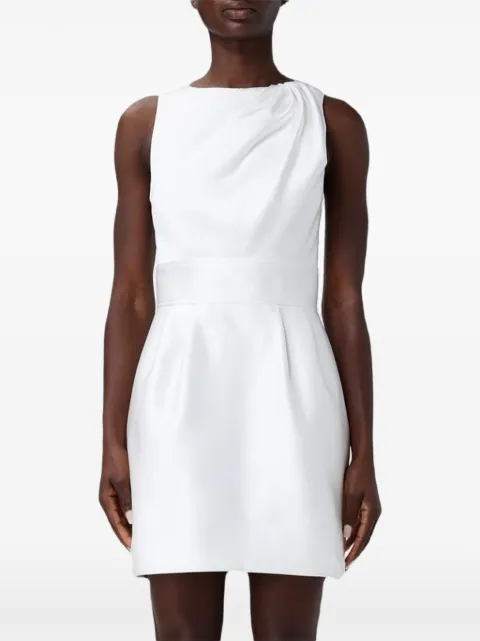 Elisabetta Franchi draped-neckline logo-plaque mini dress White AB87561E2