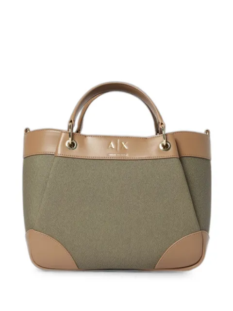 Emporio Armani logo-print strap tote bag Green XW000393AF22518M7015