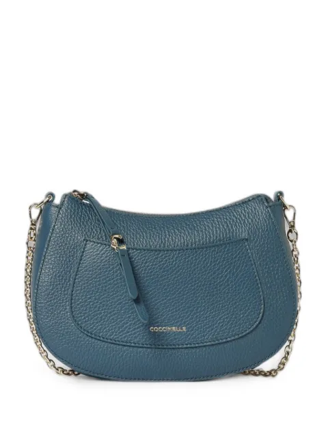Coccinelle C-Easy pebbled leather shoulder bag Blue E5SHA550101