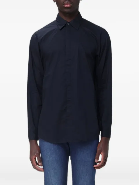 Armani Exchange logo-embroidered shirt Blue XM002319AF24533