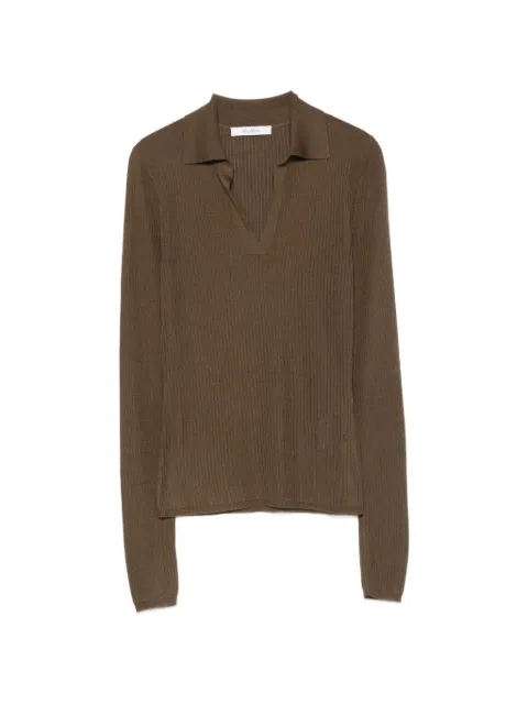 Max Mara ribbed-knit polo sweater Brown 2621366101600