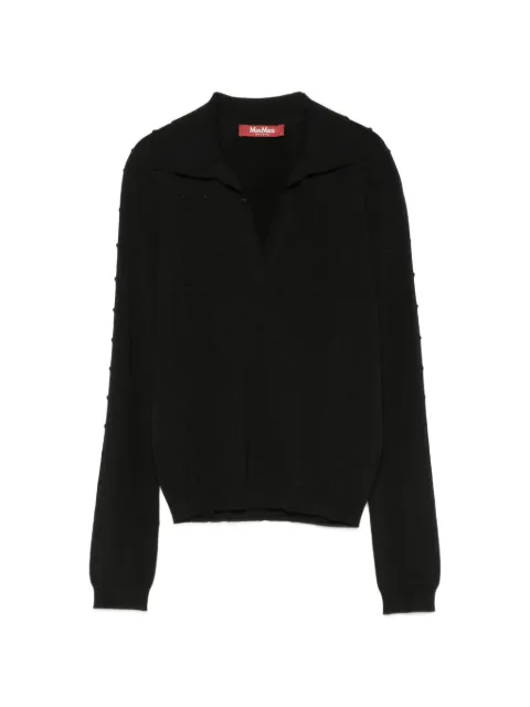 Max Mara bobble-knit polo sweater Black 2626366021600