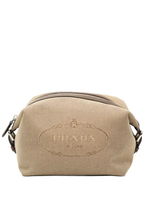 Prada Pre-Owned 2000-2013 Canvas Canapa Logo pouch Neutrals L61FBRB3RM4NGIQX
