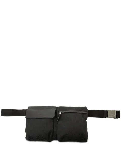 Gucci Pre-Owned 2000-2015 GG Canvas Double Pocket belt bag Black DEA3TLIBGRDHGZE1