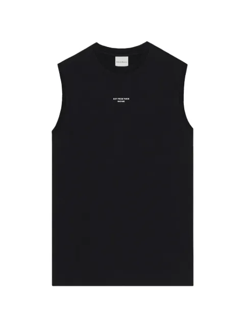 Drôle De Monsieur slogan-print tank top Black PERMTS338CO311