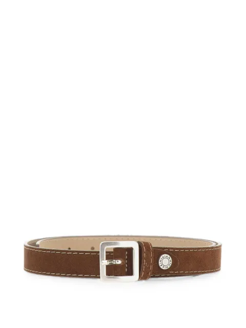 GIANNI CHIARINI calf suede contrast-stitch belt Brown CNK00971CMCOGNAC