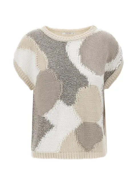 Kangra sequin-embellished patchwork sweater Neutrals 180020201