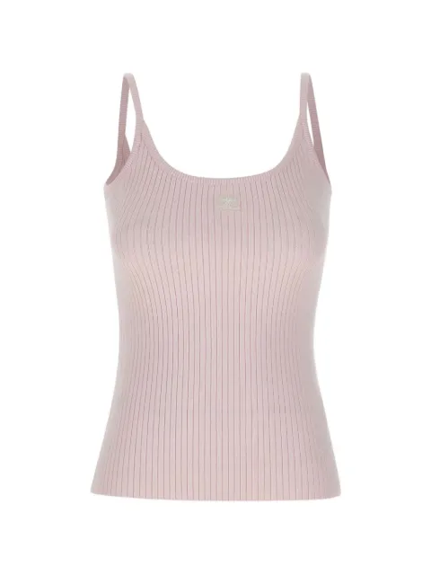 Courrèges Reedition ribbed-knit top Pink PERMDE012FI0001