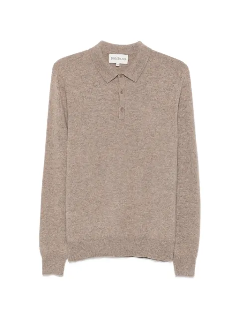 BOMPARD long-sleeve cashmere polo shirt Neutrals MO1079